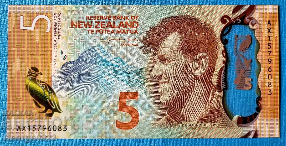 Noua Zeelandă 2015 5 dolari UNC Nouă Polimer cu preț 14.99 BGN | € 7.66