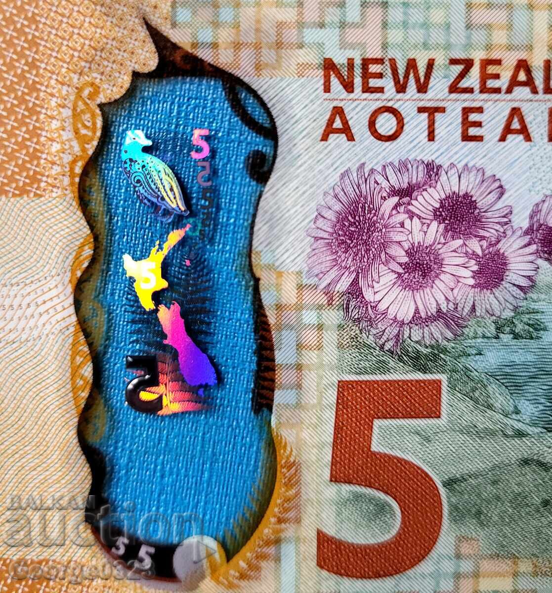 Licitație Noua Zeelandă 2015 5 dolari UNC Nouă Polimer