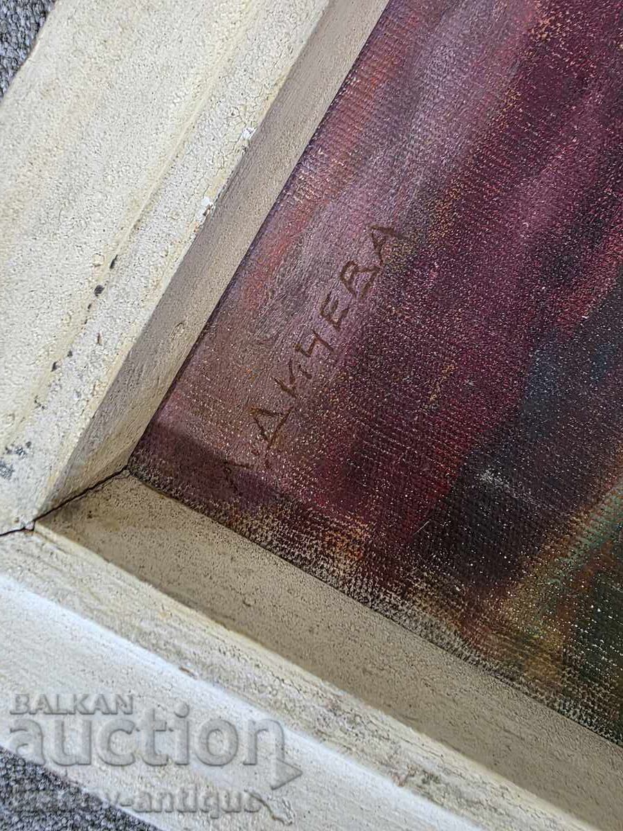 Portrait of VERA NEDKOVA by artist Lilyana Dicheva - painting 65x50 with price 255.00 BGN | € 130.38