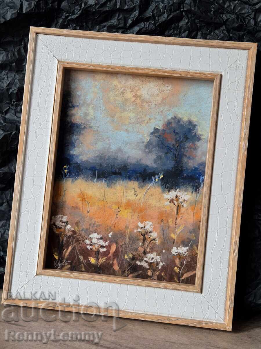 Melancholy with white flowers, original painting, pastel with price 65.00 BGN | € 33.23 Melancholy with white flowers, original painting, pastel with price 65.00 BGN | € 33.23