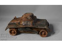 Jucărie metalică mecanică veche germană model tanc