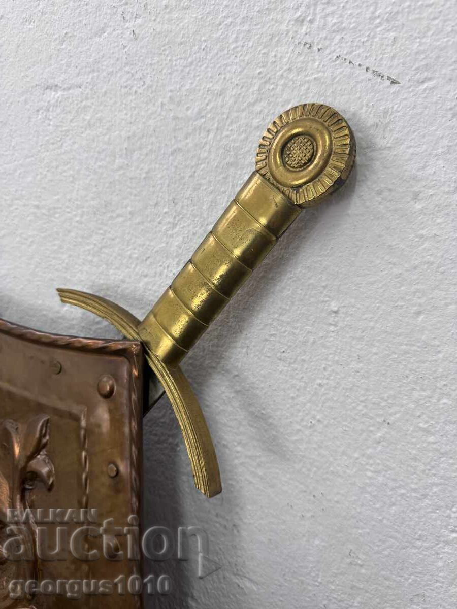 Auction  Coat of arms/shield with swords for wall №7586