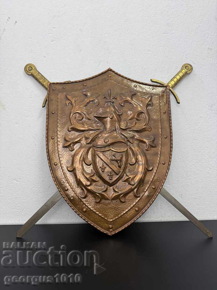 Coat of arms/shield with swords for wall №7586