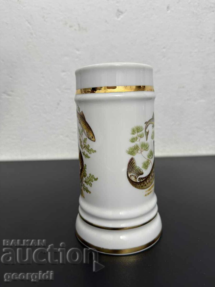 Κεραμική κούπα με ψαράδικα μοτίβα / πέστροφα. №7591 - 5