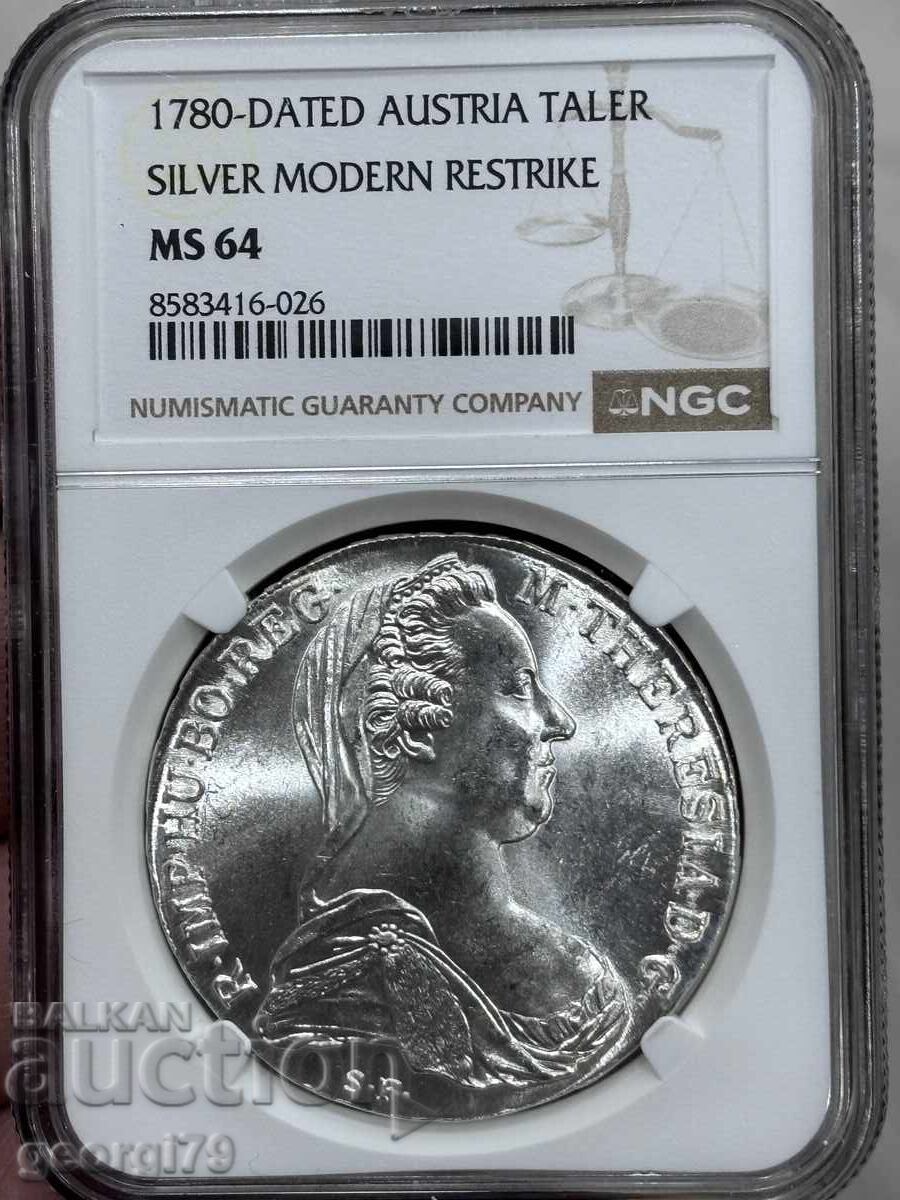 1 Τάληρο 1780 NGC MS 64 ρέστραϊκ 1 Τάληρο 1780 NGC MS 64 ρέστραϊκ