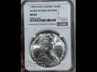 1 Τάληρο 1780 NGC MS 64 ρέστραϊκ