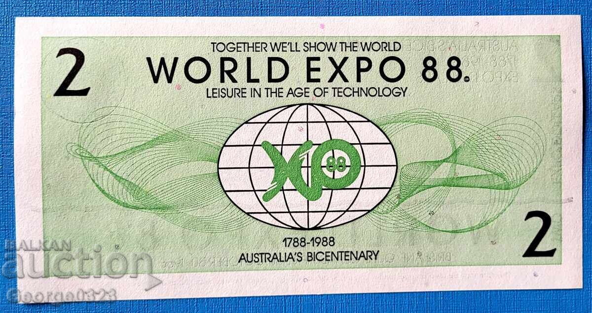 Australia 1988 2 dolari expozitie UNC Nouă cu preț 4.99 BGN | € 2.55