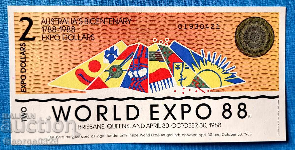 Australia 1988 2 dolari expozitie UNC Nouă