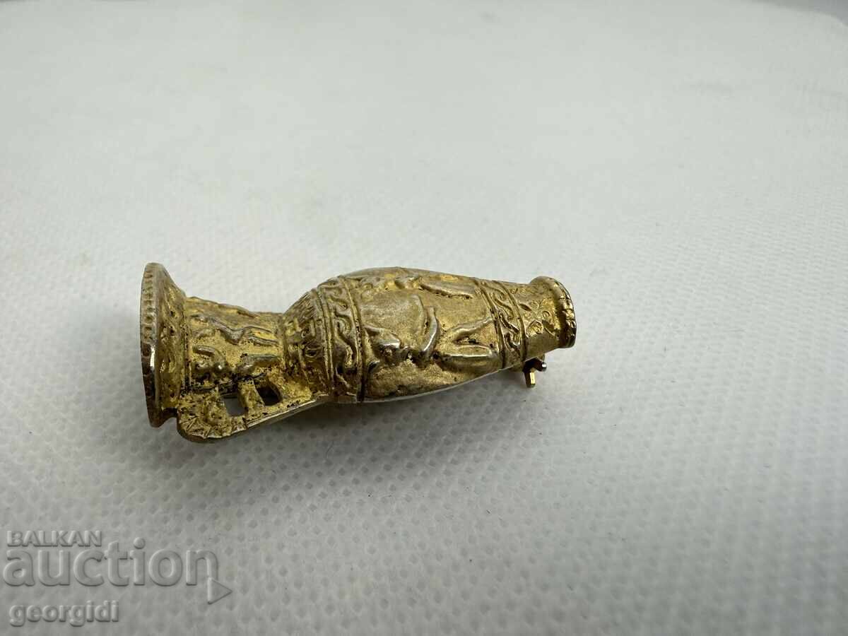 Silver brooch in the shape of an amphora / urn. №7594 - 5
