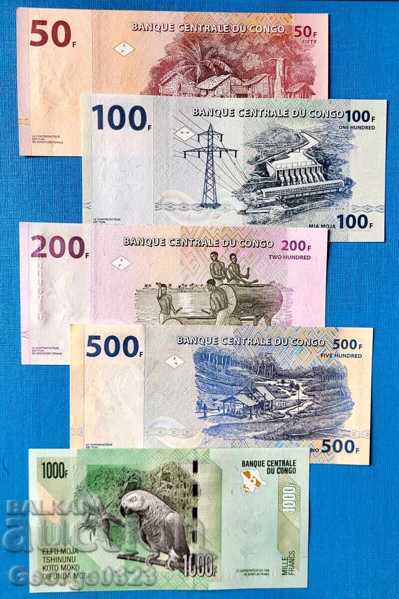 Kongo 5 broya set 50 100 200 500 1000 franci UNC Noi cu preț 19.99 BGN | € 10.22