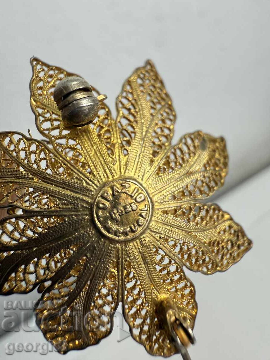 Χειροποίητη ασημένια καρφίτσα - Topazio. №7595 - 5 Χειροποίητη ασημένια καρφίτσα - Topazio. №7595 - 5