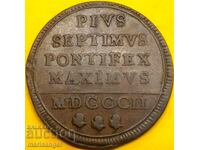1 baiocco 1802 Vatican Roma Pius al VII-lea 11,62g - rar