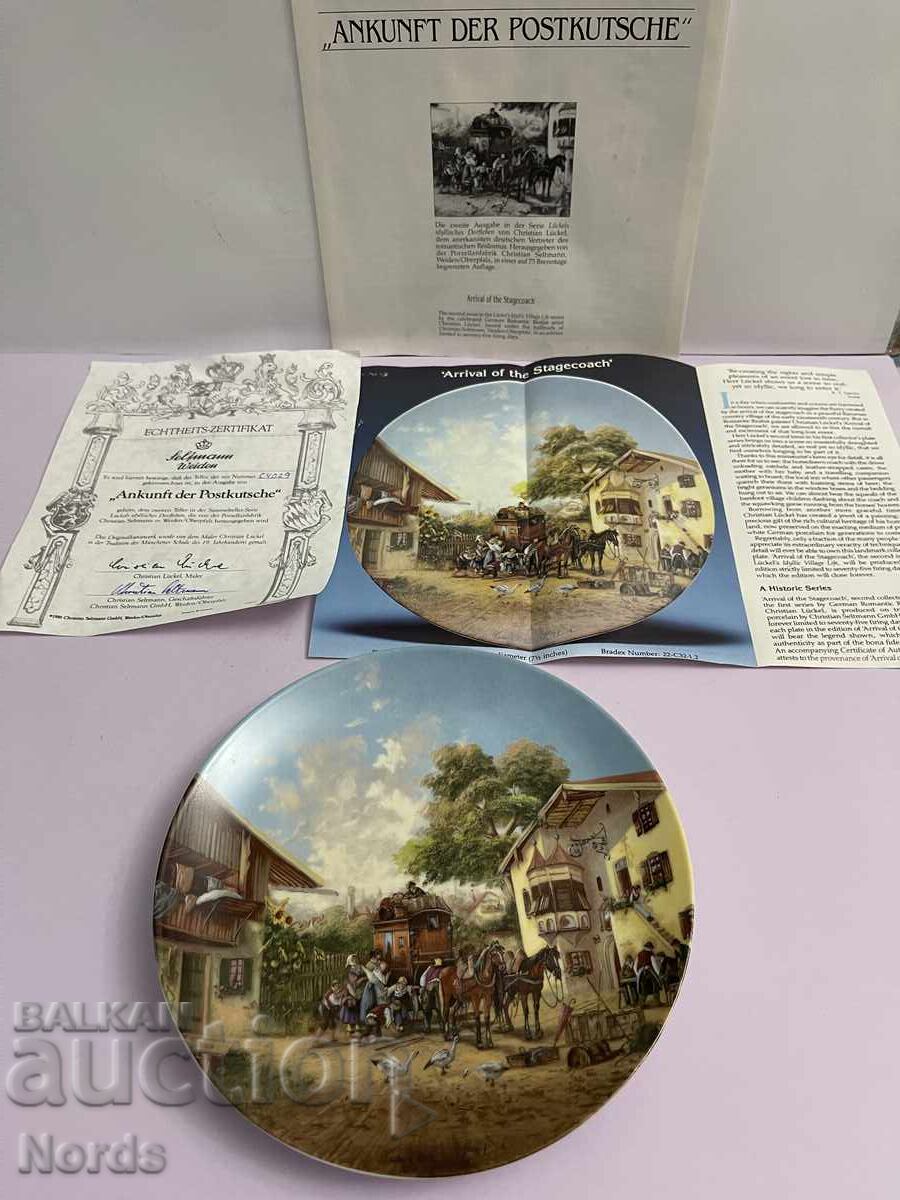 Auction Christian Luckel Porcelain Plate for Collection with Certificate Auction Christian Luckel Porcelain Plate for Collection with Certificate