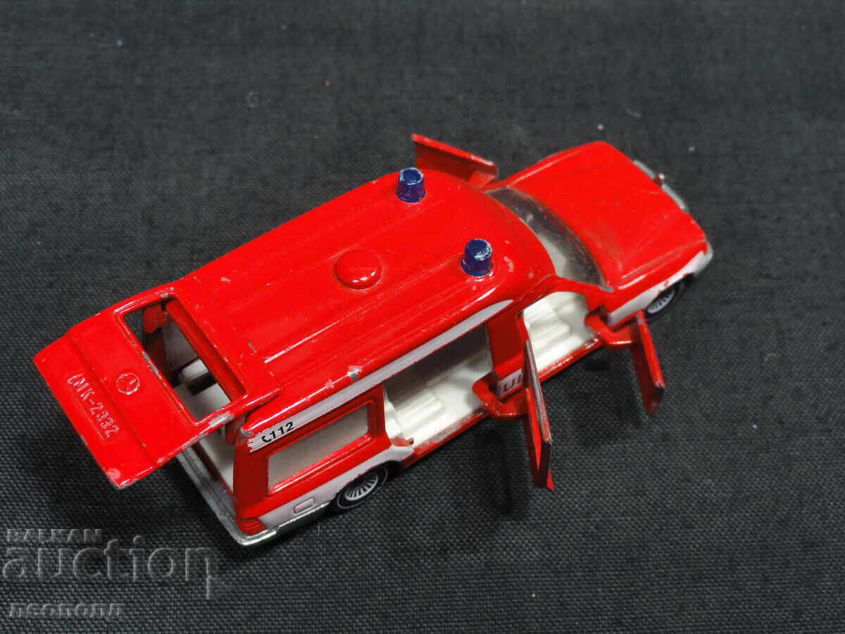 OLD RETRO METAL CAR SIKU GERMANY MERCEDES AMBULANCE - 5 OLD RETRO METAL CAR SIKU GERMANY MERCEDES AMBULANCE - 5