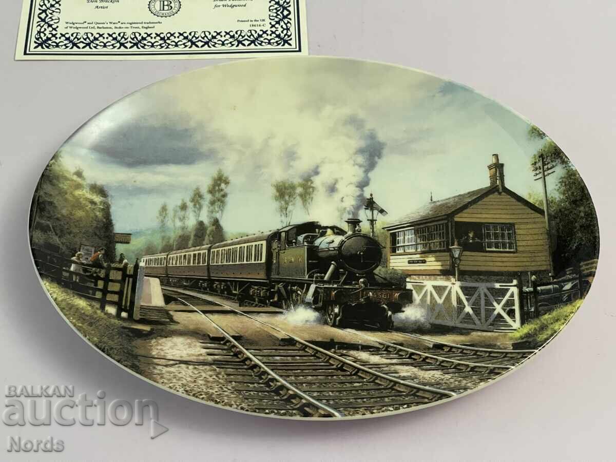Wedgwood. Train. Plate with certificate Wedgwood. Train. Plate with certificate