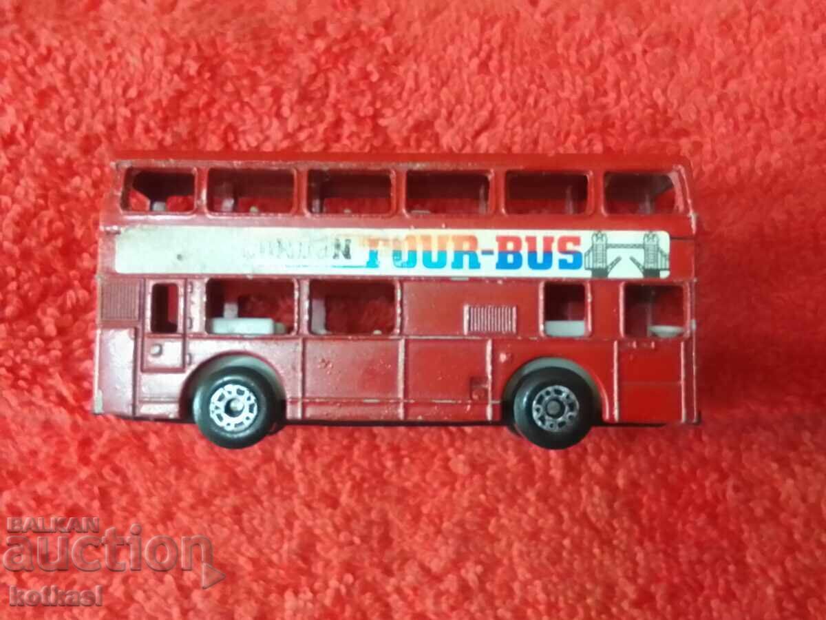 Old metal model Double-decker bus London Matchbox CHINA - 5