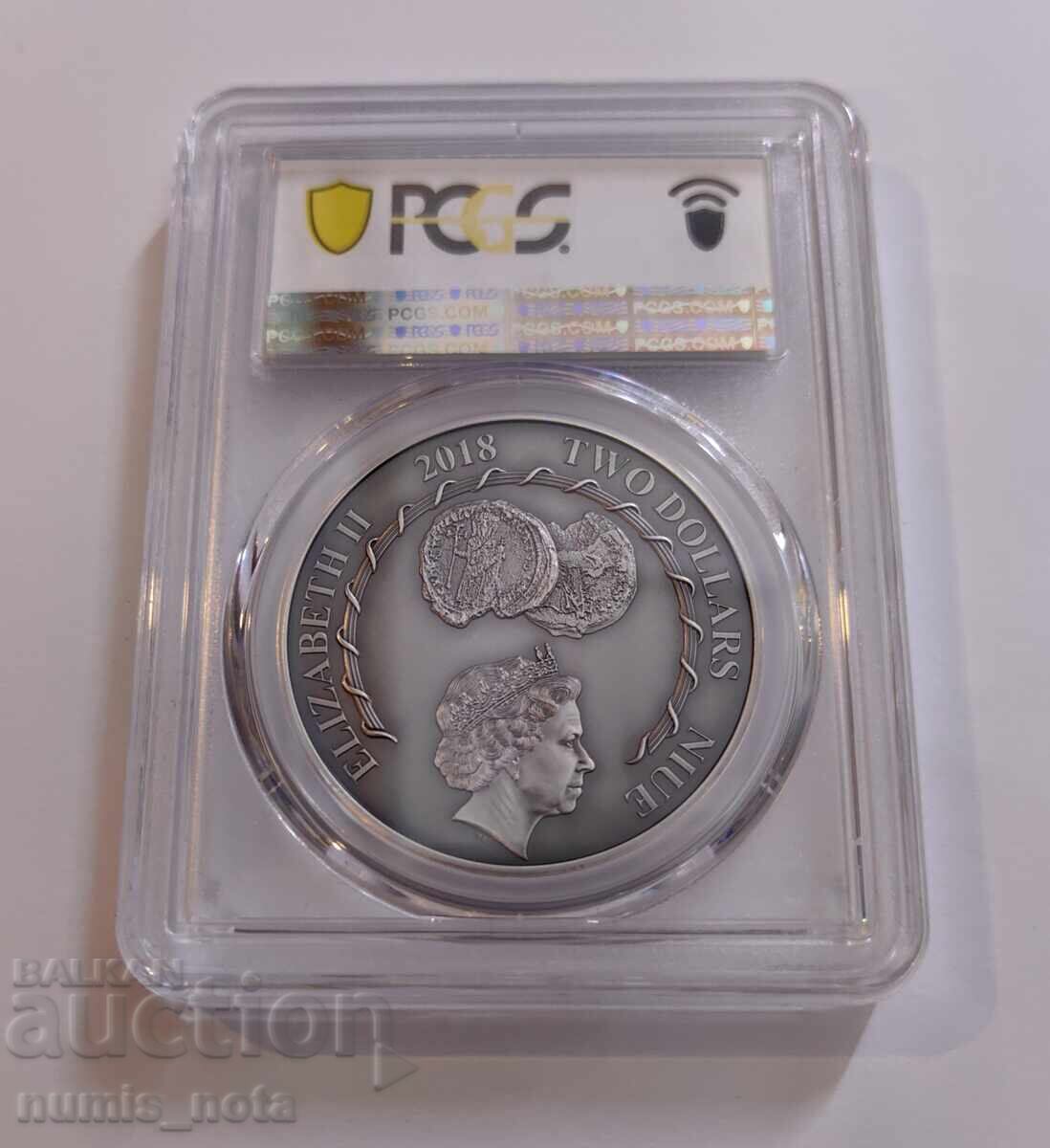 Πένα της Τσαρ Σιμεών του Μέγα - Top Grade SP 70 2 δολάρια 2017 με τιμή 416.11 BGN | € 212.75 Πένα της Τσαρ Σιμεών του Μέγα - Top Grade SP 70 2 δολάρια 2017 με τιμή 416.11 BGN | € 212.75