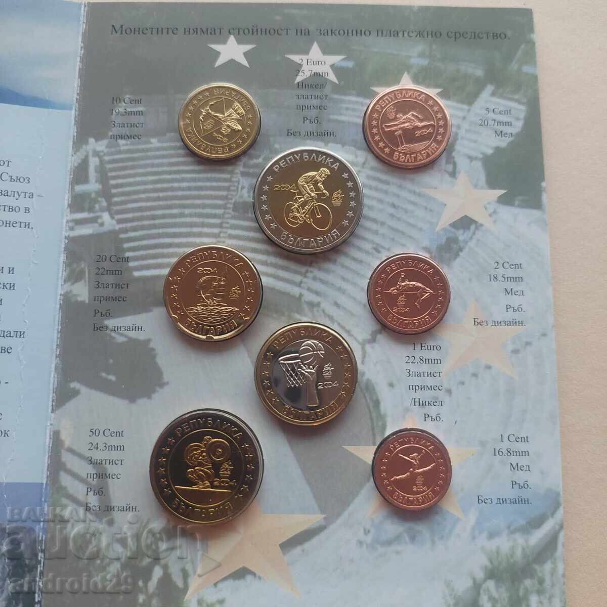Trial Euro set Bulgaria 2004/ Coin/ UNC/ BZC with price 28.85 BGN | € 14.75 Trial Euro set Bulgaria 2004/ Coin/ UNC/ BZC with price 28.85 BGN | € 14.75