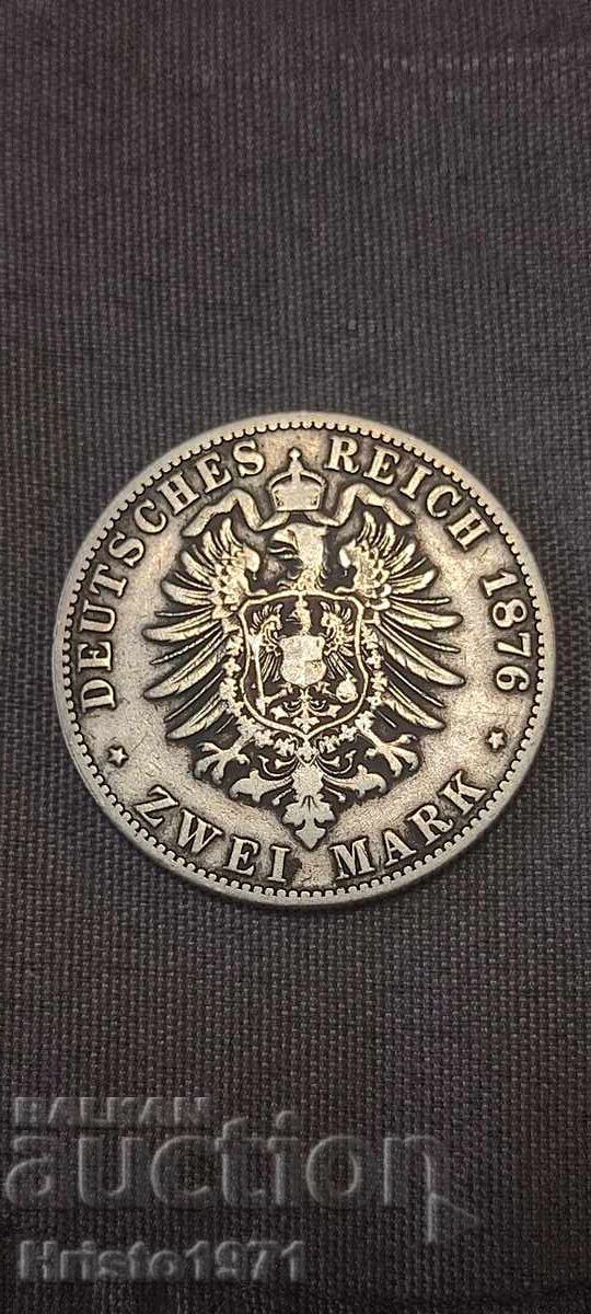 2 μάρκα 1876 Αμβούργο με τιμή 65.00 BGN | € 33.23