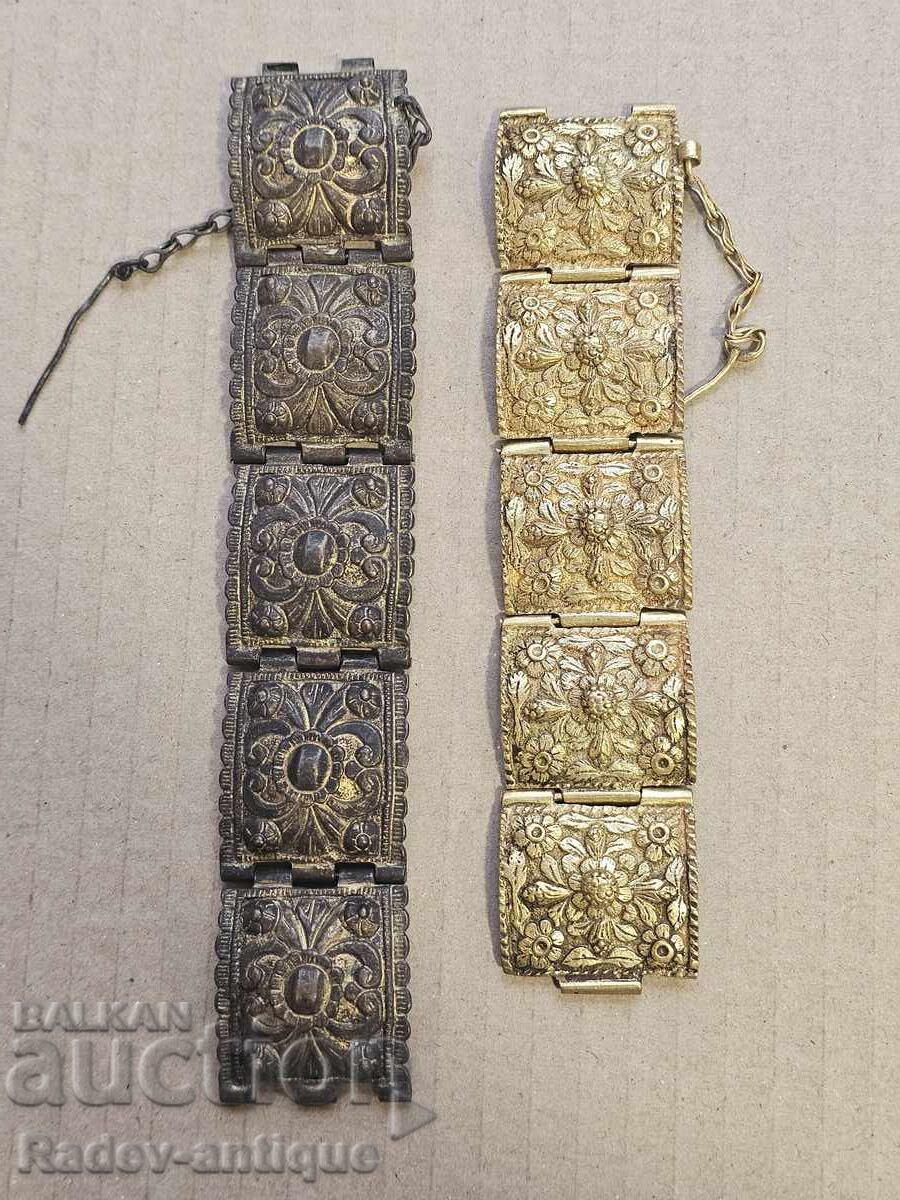 2 pieces - Revival Bulgarian bracelets with gold plating, ethnography - 5 2 pieces - Revival Bulgarian bracelets with gold plating, ethnography - 5