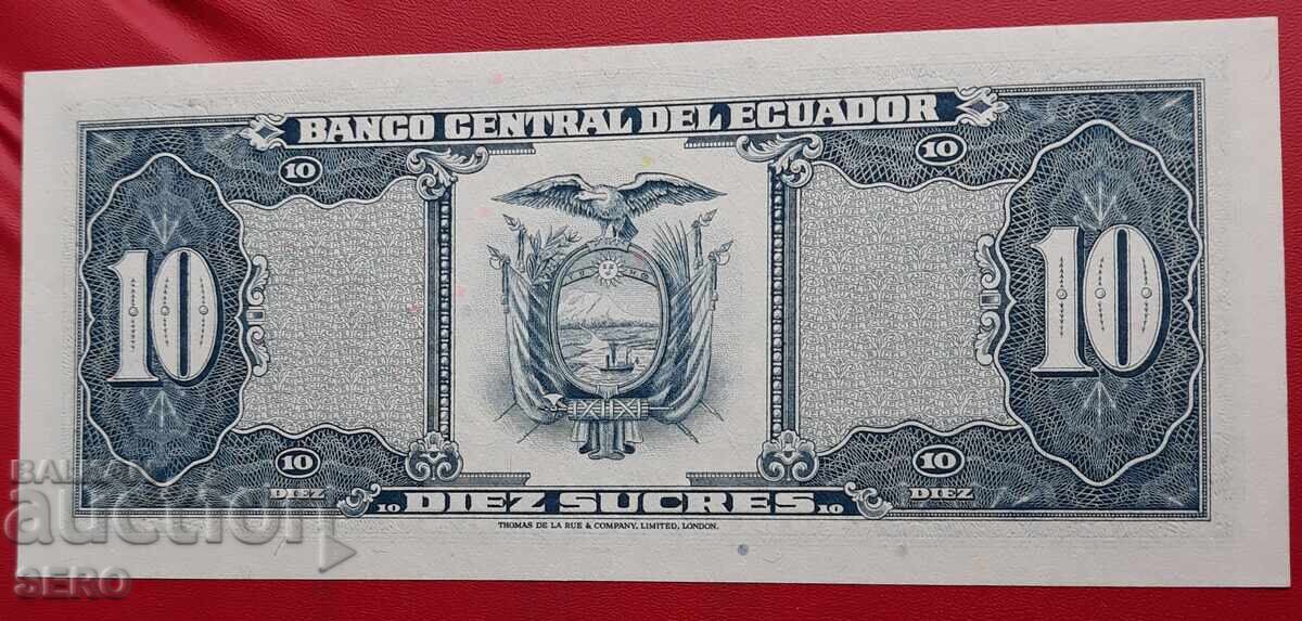 Banknote - Ecuador - 10 Sucres 1983 with price 8.01 BGN | € 4.10 Banknote - Ecuador - 10 Sucres 1983 with price 8.01 BGN | € 4.10
