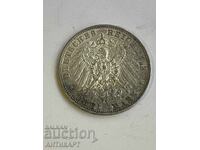 Germany Rare Silver Coin 3 Marks 1912 Baden Silver
