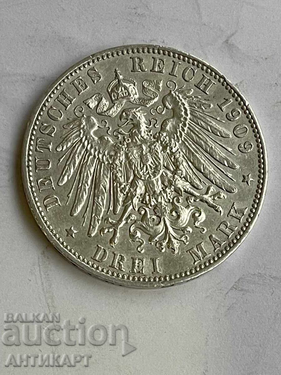 Germany Rare Silver Coin 3 Marks 1909 Saxony Silver with price 62.00 BGN | € 31.70 Germany Rare Silver Coin 3 Marks 1909 Saxony Silver with price 62.00 BGN | € 31.70