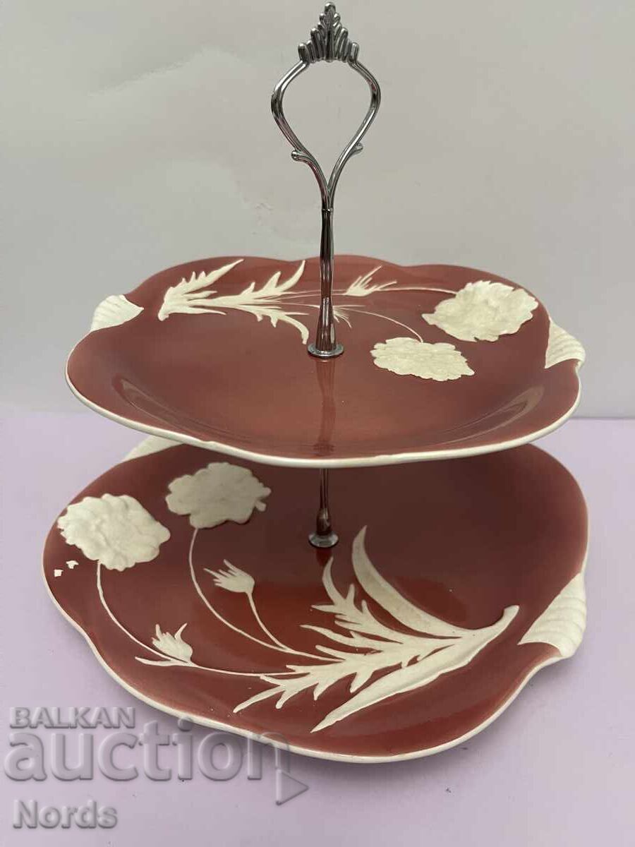 Винтидж порцеланово плато на два етажа Винтидж порцеланово плато на два етажа