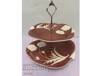 Αντίκα πορσελάνινο πιάτο δύο επιπέδων