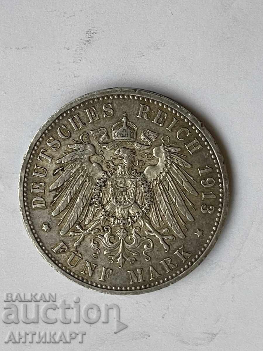 Germany Rare Silver Coin 5 Mark 1913 Prussia Silver with price 88.00 BGN | € 44.99 Germany Rare Silver Coin 5 Mark 1913 Prussia Silver with price 88.00 BGN | € 44.99