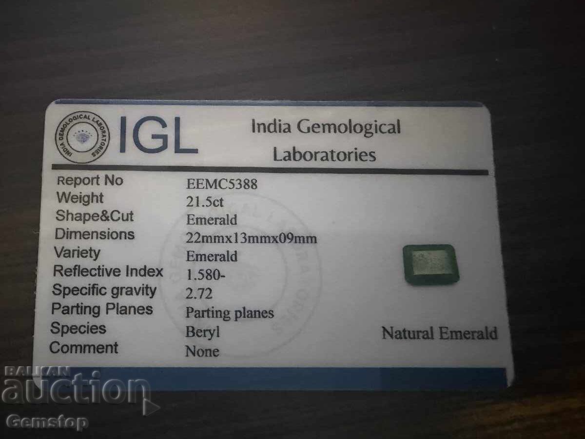 ΒΖΤ! 21.50 καράτια φυσικό σμαράγδι σμαράγδι πιστοποιημένο IGL από 1στ! - 6 ΒΖΤ! 21.50 καράτια φυσικό σμαράγδι σμαράγδι πιστοποιημένο IGL από 1στ! - 6