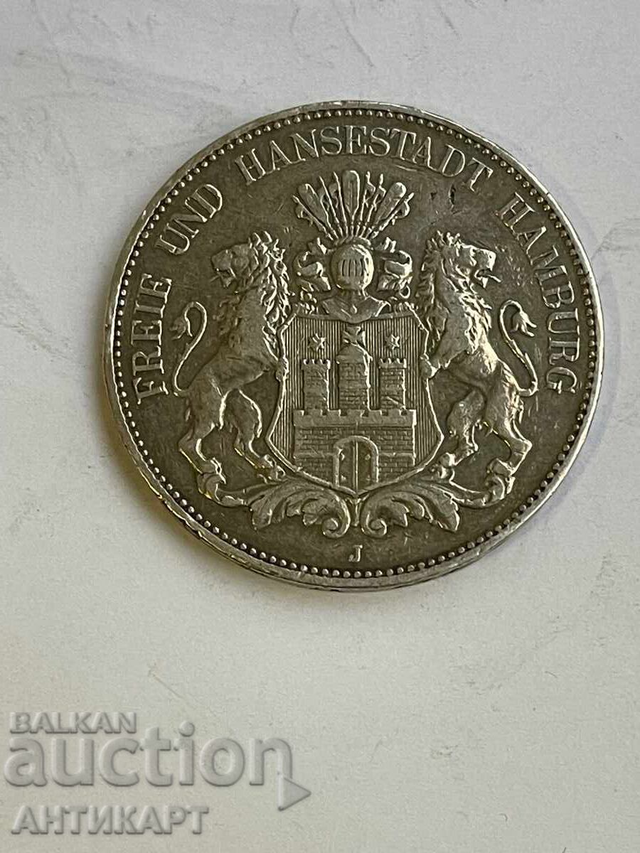 Germany Rare Silver Coin 5 Mark 1903 Hamburg Silver Germany Rare Silver Coin 5 Mark 1903 Hamburg Silver