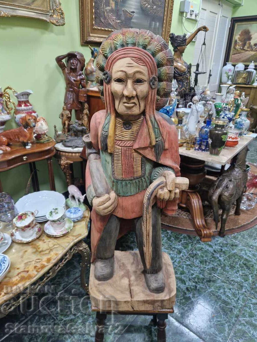 Figurină statuetă mare antică, din lemn, superbă cu preț € 249.51 | 488.00 BGN
