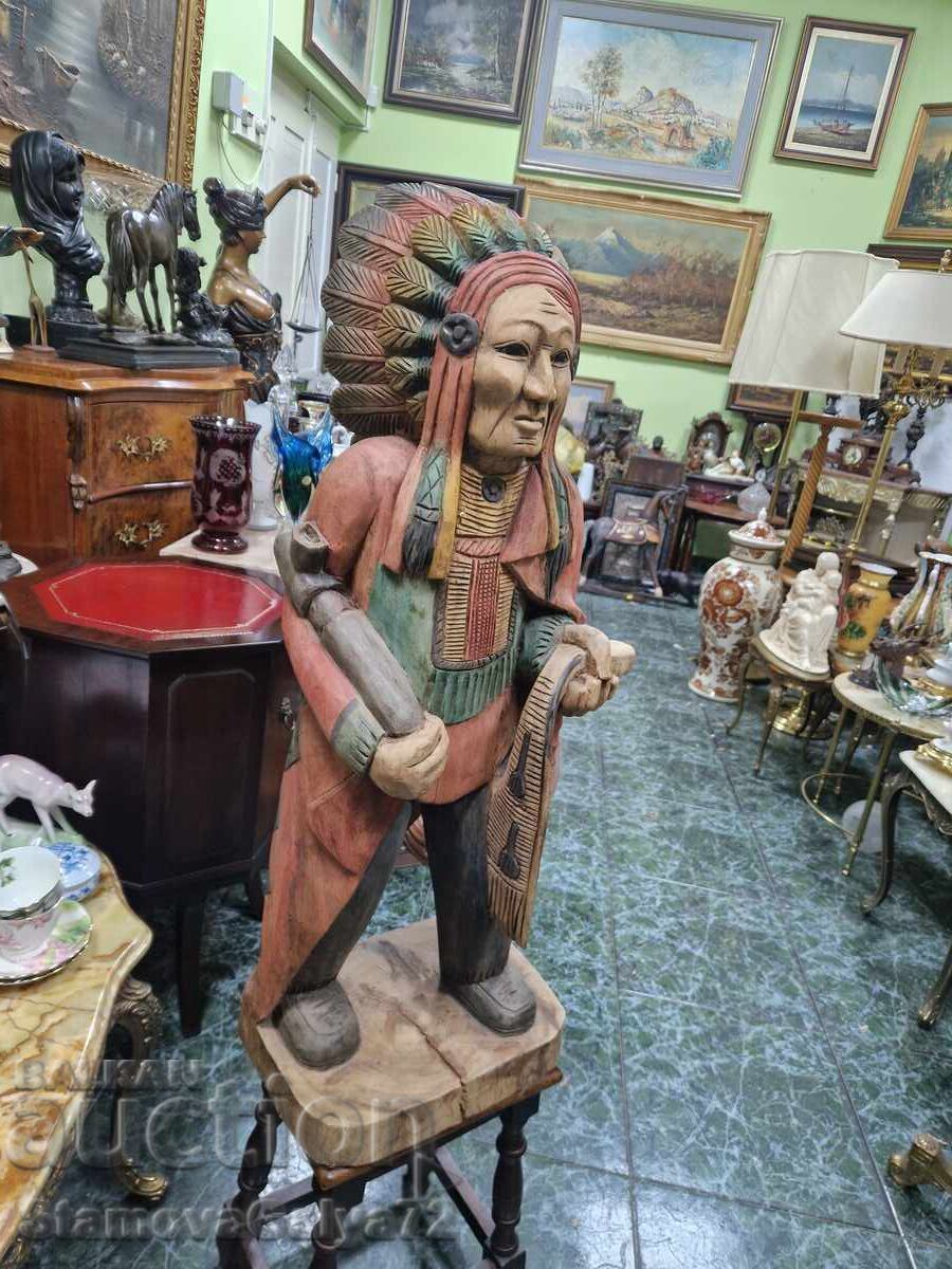 Licitație Figurină statuetă mare antică, din lemn, superbă