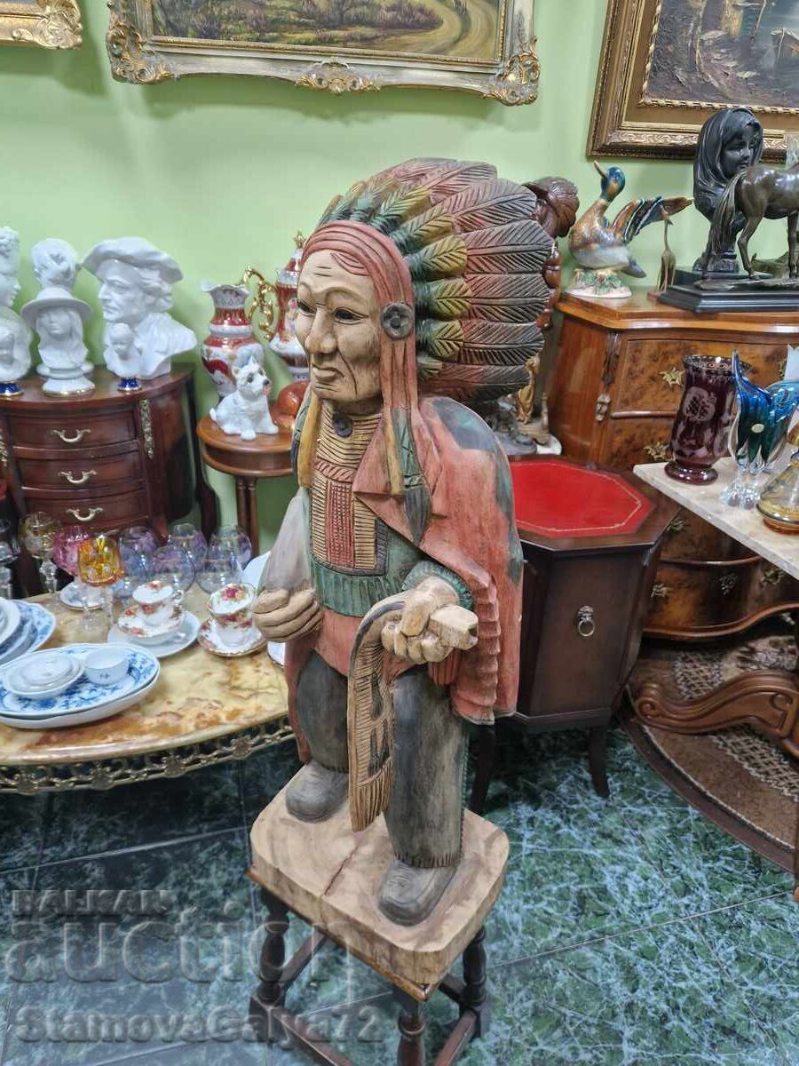Livrarea Figurină statuetă mare antică, din lemn, superbă