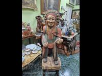 Εξαιρετικό μεγάλο αντίκα ξύλινο ειδώλιο αγαλματίδιο