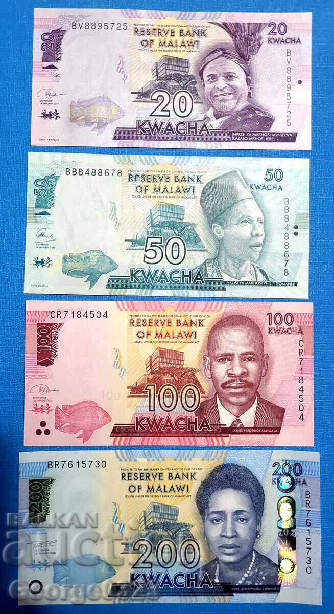 Malawi 4 piece set 20 50 100 200 Kwacha UNC New Malawi 4 piece set 20 50 100 200 Kwacha UNC New