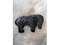 Silver brooch with enamel