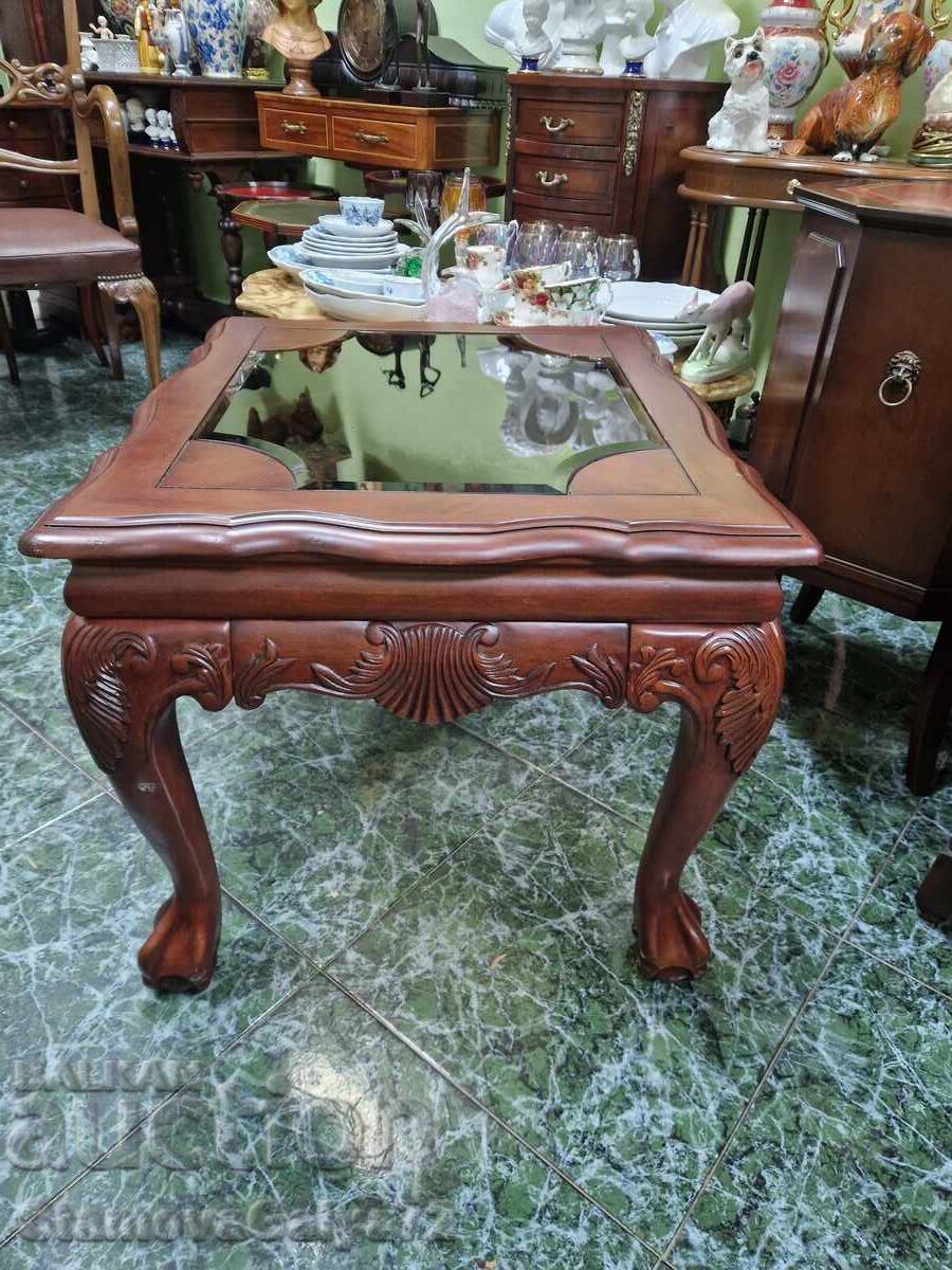 Masă antică englezească din lemn Chippendale unică - 6