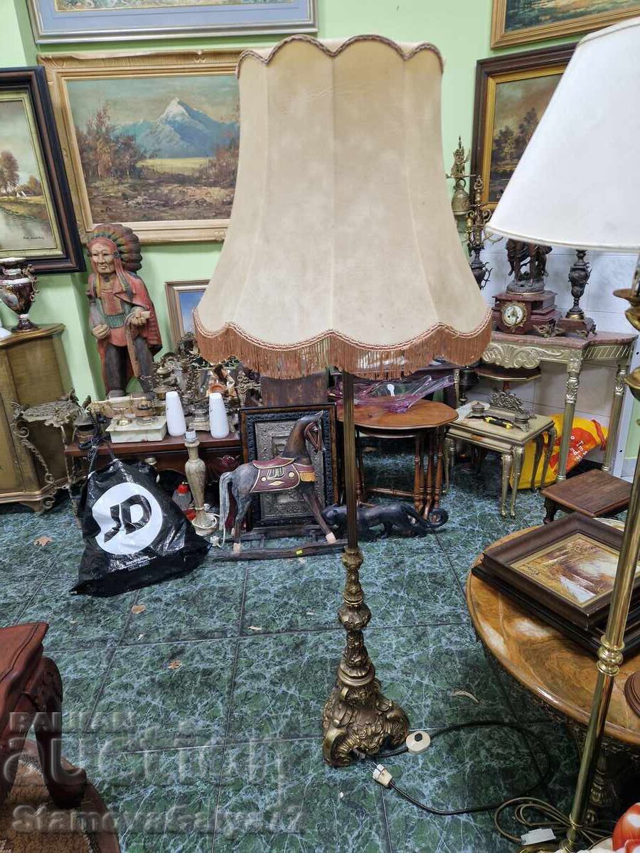 Страхотна антикварна френска бронзова подова лампа - 7