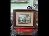 Υπέροχος αντίκα γαλλικός πίνακας ζωγραφικής με σμάλτο