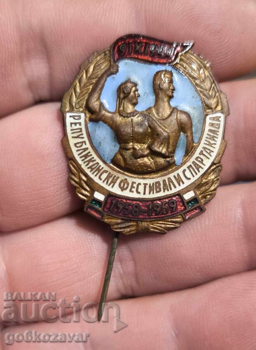 Σήμα Σπαρτακιάδα 1958-59 έτος σήμα με σμάλτο σπάνιο!