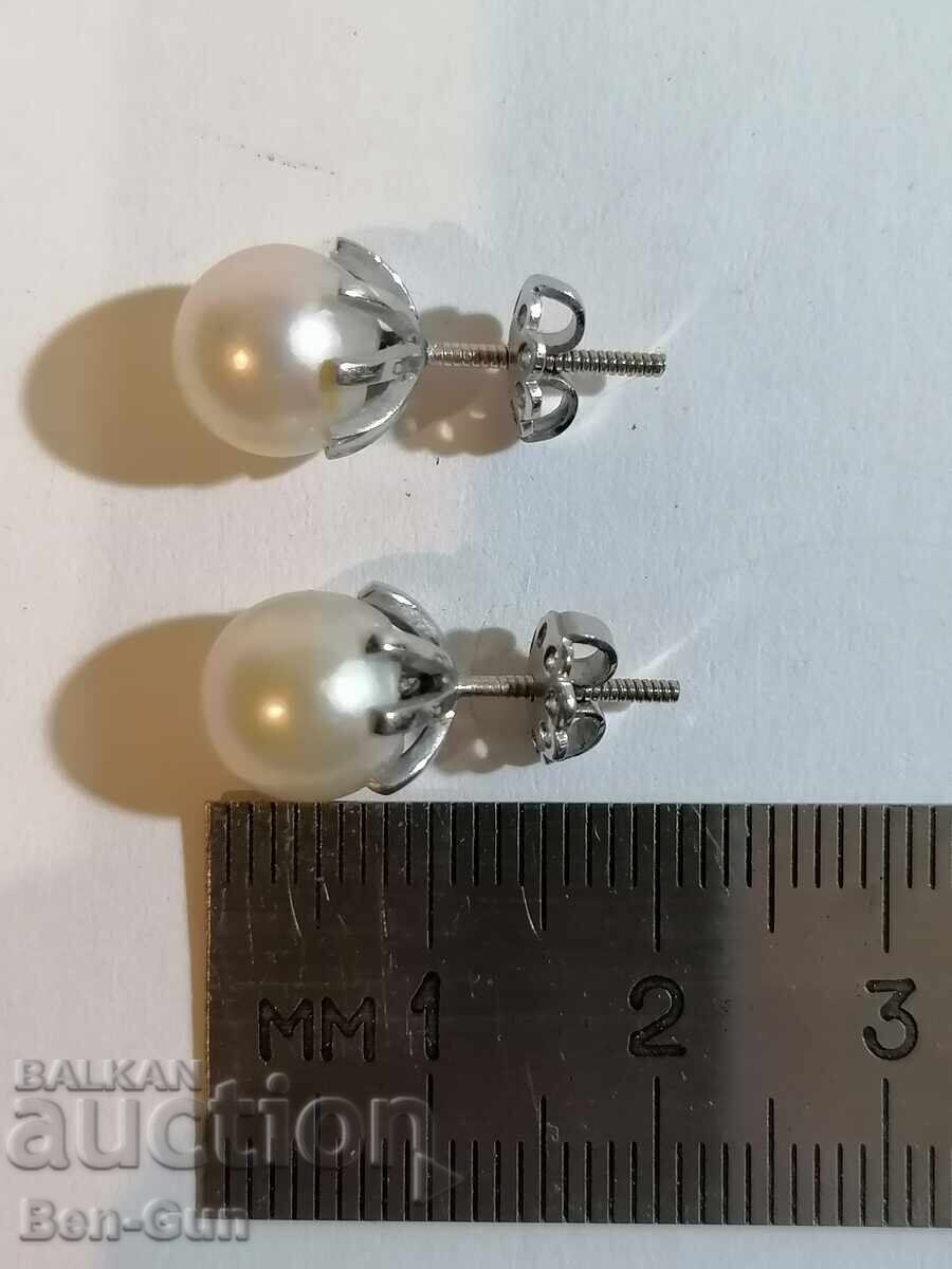 Сребърни обеци с естественни перли - 6 Сребърни обеци с естественни перли - 6
