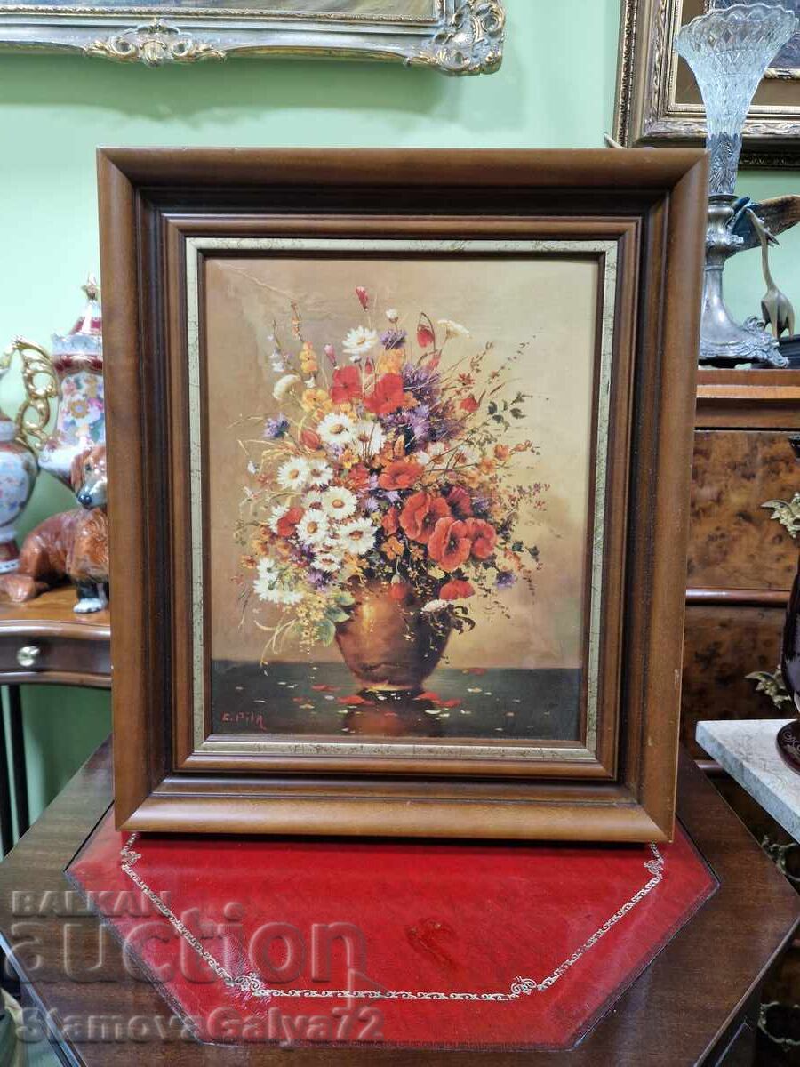 Μοναδική αντίκα ζωγραφιά από σμάλτο, έργο καλλιτέχνη