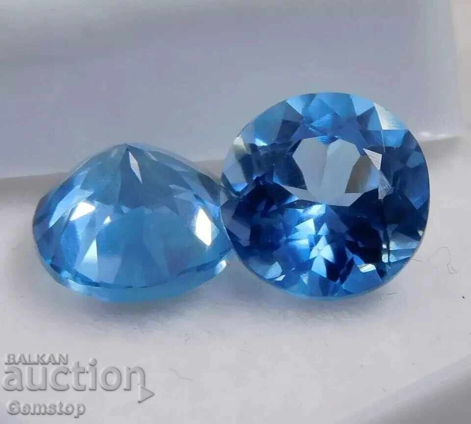 BZTS! 0.27 καράτια διάχυτο ζεύγος ακουαμαρίνα στρογγυλό από 1st! - 5 BZTS! 0.27 καράτια διάχυτο ζεύγος ακουαμαρίνα στρογγυλό από 1st! - 5