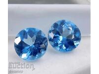 BZTS! 0.27 καράτια διάχυτο ζεύγος ακουαμαρίνα στρογγυλό από 1st!