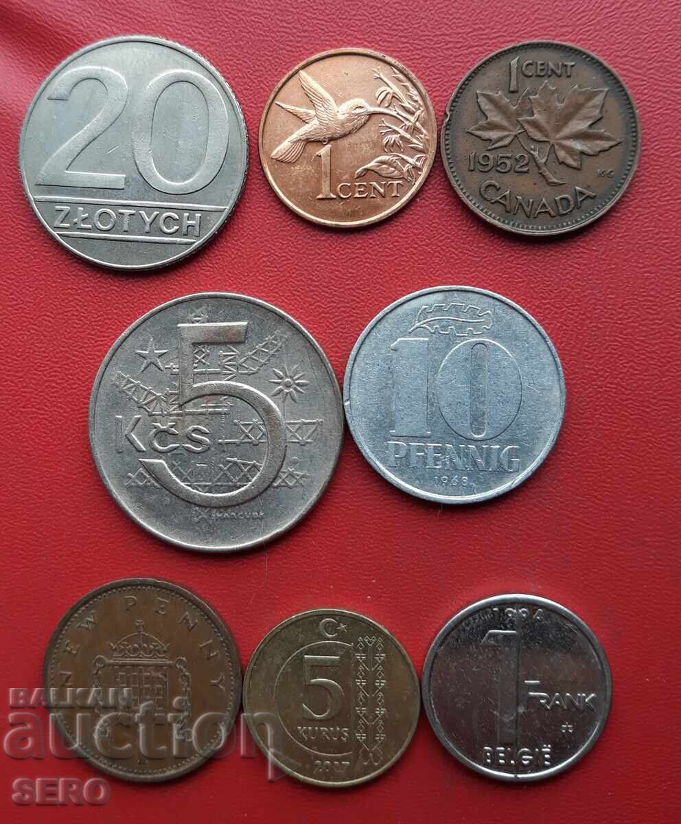 Mixed lot of 8 coins