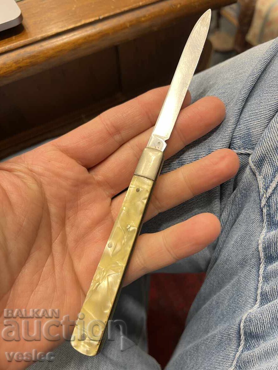 Bulgarian Old Pocket Knife Knife Bukovets Mother of Pearl Excellent 20cm - 5