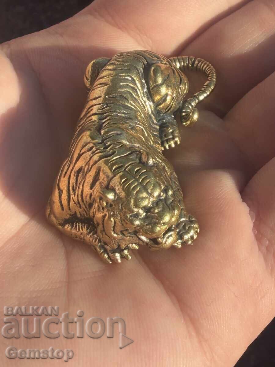 ΒΖΤ! 35 γραμμάρια στυλιζαρισμένη χάλκινη φιγούρα τίγρη από 1 st! - 5 ΒΖΤ! 35 γραμμάρια στυλιζαρισμένη χάλκινη φιγούρα τίγρη από 1 st! - 5