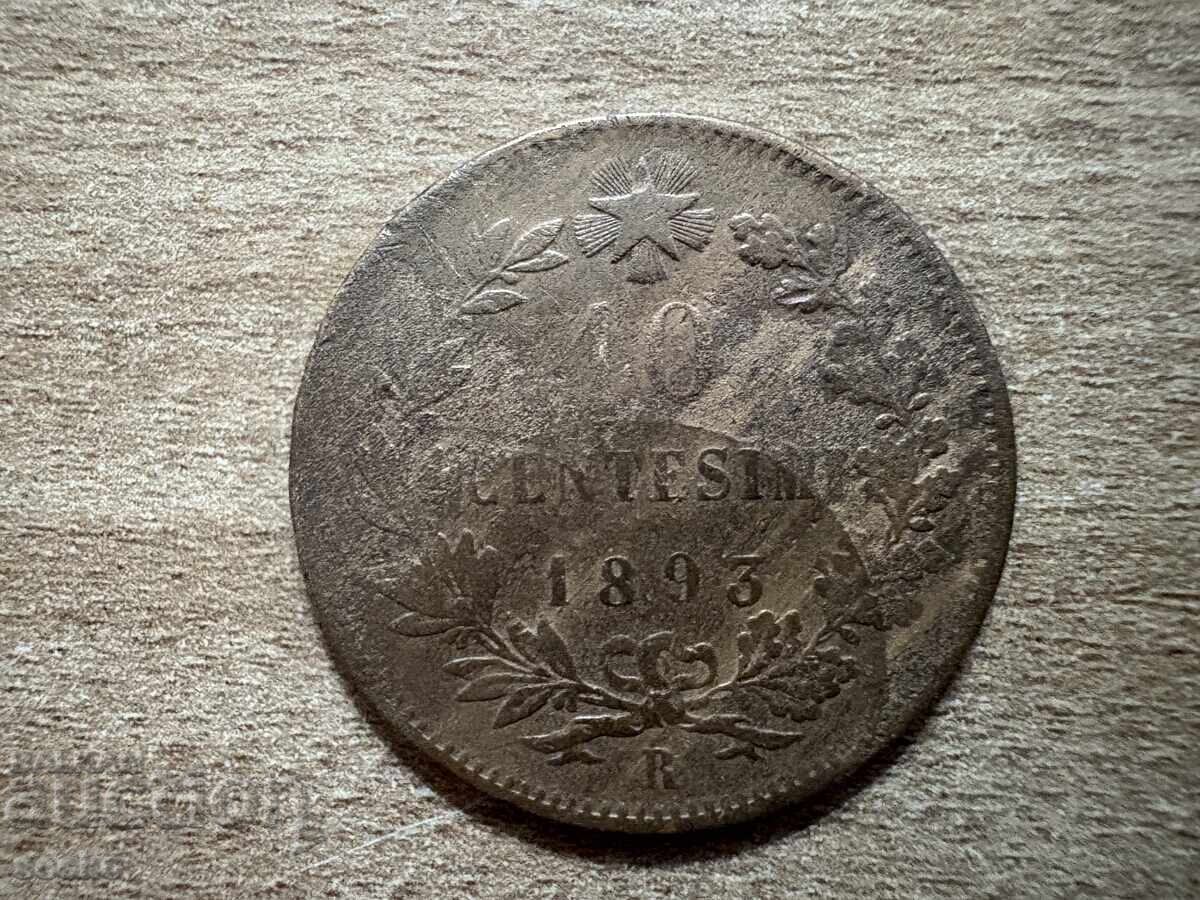 Italia - 10 centesimi (1893) - R Italia - 10 centesimi (1893) - R
